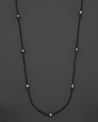 Tahitian Pearl Necklace with Black Spinel, 42.5 Tahitian Pearl Necklace with Black Spinel, 42.5