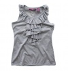 Epic Threads Shirt, 7-16 Girls Heather Grey Ruffle Sleeveless Top- Large