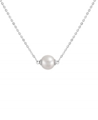 Simply stunning. Majorica's organic man-made pearl (8 mm) pendant necklace has an elegant effect each time you wear it. Set in sterling silver, it's a timeless treasure you'll cherish for years to come. Approximate length: 16 to 18 inches.