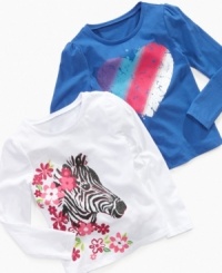 Darling tees by Epic Threads with glittering graphics. Darling tees by Epic Threads with glittering graphics.