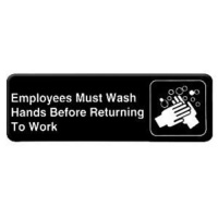 3x9 Restaurant Sign, Black, Employees Must Wash Hands, 3x9 Restaurant Sign, Black, Employees Must Wash Hands,