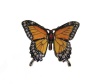 Monarch Butterfly Figurine Keepsake Box Swarovski Crystals Hinged Trinket Pill Box Orange Black 3.25