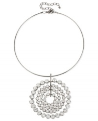 Round and resplendent. Haskell's necklace, crafted from hematite-tone mixed metal features a pendant made of glass crystals for a stunning effect. Approximate length: 13 inches + 3-inch extender. Approximate drop: 3 inches. Round and resplendent. Haskell's necklace, crafted from hematite-tone mixed metal features a pendant made of glass crystals for a stunning effect. Approximate length: 13 inches + 3-inch extender. Approximate drop: 3 inches.