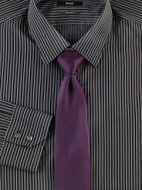 Crisp, finely striped cotton, rendered in a classic style and accented with mitered barrel cuffs.Modified point collarButtonfrontMitered barrel cuffsCottonDry cleanImported Crisp, finely striped cotton, rendered in a classic style and accented with mitered barrel cuffs.Modified point collarButtonfrontMitered barrel cuffsCottonDry cleanImported