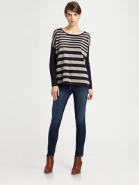 Dropped shoulders, ribbed sleeves and multidirectional stripes enrich this oversized silhouette of pure cashmere. BoatneckDropped shouldersLong sleevesAbout 25 from shoulder to hemCashmereDry cleanImportedModel shown is 5'9 (176cm) wearing US size Small. Dropped shoulders, ribbed sleeves and multidirectional stripes enrich this oversized silhouette of pure cashmere. BoatneckDropped shouldersLong sleevesAbout 25 from shoulder to hemCashmereDry cleanImportedModel shown is 5'9 (176cm) wearing US size Small.