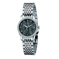 Gucci Women's YA126507 G-Timeless Diamond Bezel MOP Black Dial Watch Gucci Women's YA126507 G-Timeless Diamond Bezel MOP Black Dial Watch