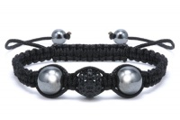 Authentic Black Diamond Color Crystals Shamballa Adjustable Bracelet, Now At Our Lowest Price Ever but Only for a Limited Time!