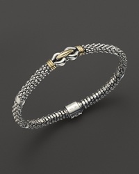 Lagos Sterling Silver and 18K Gold Derby Fluted Rope Bracelet