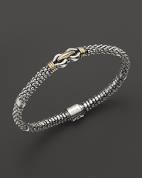 Lagos Sterling Silver and 18K Gold Derby Fluted Rope Bracelet Lagos Sterling Silver and 18K Gold Derby Fluted Rope Bracelet