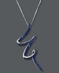 It's electric! Le Vian's brilliant lightning bolt-inspired pendant glows in round-cut sapphire (9/10 ct. t.w.) and 14k white gold with black rhodium plating at the prongs. Approximate length: 18 inches. Approximate drop: 1-1/2 inches.