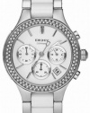 DKNY Chronograph Steel and White Ceramic Ladies Watch NY8181