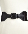 This Style&co. stretch belt lends intricate appeal with criss-cross detail and a braided buckle.