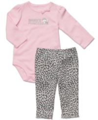 The perfect blend of sweet and sassy, this bodysuit and pant set from Carter's will keep her comfy all day. The perfect blend of sweet and sassy, this bodysuit and pant set from Carter's will keep her comfy all day.