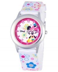 Pretty polka dots and bows! Help your kids stay on time with this fun Time Teacher watch from Disney. Featuring iconic character Minnie Mouse, the hour and minute hands are clearly labeled for easy reading. Pretty polka dots and bows! Help your kids stay on time with this fun Time Teacher watch from Disney. Featuring iconic character Minnie Mouse, the hour and minute hands are clearly labeled for easy reading.