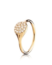 PANDORA's large single pod ring makes a sparkling statement with pavé diamonds in 18K gold. PANDORA's large single pod ring makes a sparkling statement with pavé diamonds in 18K gold.