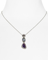 Drusy quartz stones are a radiant focal point on this Judith Jack necklace, with a simple sterling silver chain as the compliment. Drusy quartz stones are a radiant focal point on this Judith Jack necklace, with a simple sterling silver chain as the compliment.