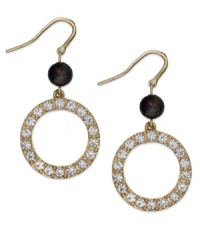 Circles sparkle in this pair of drop earrings from Alfani. Crafted from gold-tone mixed metal, the earrings are adorned with beads and glass crystal accents for a lustrous effect. Approximate drop: 2 inches.