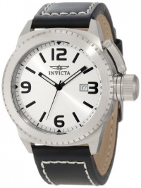 Invicta Men's 1110 Corduba Collection Silver Dial Black Leather Watch Invicta Men's 1110 Corduba Collection Silver Dial Black Leather Watch