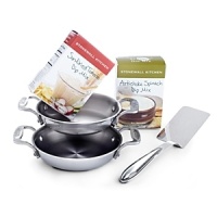 With a tri-ply construction and cast stainless handles, All Clad's Dip & Serve set is compatible on all stovetops, including induction. With a tri-ply construction and cast stainless handles, All Clad's Dip & Serve set is compatible on all stovetops, including induction.