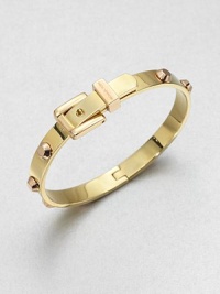 A radiant goldtone bangle accented with rose goldtone studs and details. Ion-plated steelDiameter, about 2.25Hinged closureImported A radiant goldtone bangle accented with rose goldtone studs and details. Ion-plated steelDiameter, about 2.25Hinged closureImported