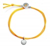 Alex Woo Mini Cord Bracelet Yellow with Sterling Silver Mini Smiley Face Bracelet