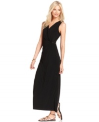The sophisticated drape of Calvin Klein's silky stretch jersey maxi dress instantly elevates it to must-have status. Pair it with flat sandals for a chic, dressed-down look. The sophisticated drape of Calvin Klein's silky stretch jersey maxi dress instantly elevates it to must-have status. Pair it with flat sandals for a chic, dressed-down look.