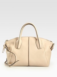 An iconic style made with fine craftsmanship in luxurious, textured leather with stylized seams.Double top handles, 5 dropDetachable adjustable shoulder strap, 17½-19 dropTop zip closureOne inside zip pocketTwo inside open pocketsSatin lining12½W X 10H X 7DImported An iconic style made with fine craftsmanship in luxurious, textured leather with stylized seams.Double top handles, 5 dropDetachable adjustable shoulder strap, 17½-19 dropTop zip closureOne inside zip pocketTwo inside open pocketsSatin lining12½W X 10H X 7DImported
