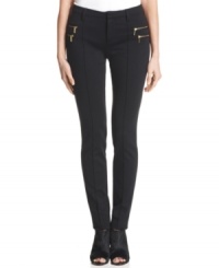 Upgrade your look with MICHAEL Michael Kors' straight leg petite pants, crafted from a ponte knit. Upgrade your look with MICHAEL Michael Kors' straight leg petite pants, crafted from a ponte knit.