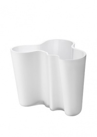 iittala Aalto 6.25 Tall Glass Vase, White Frosted
