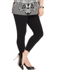 Ankle zips lend an edgy feel to Style&co.'s plus size leggings-- pair them with the season's hottest tunics! Ankle zips lend an edgy feel to Style&co.'s plus size leggings-- pair them with the season's hottest tunics!