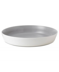 Effortlessly chic, this shallow Simplicity bowl by Vera Wang Wedgwood features a modern silhouette dressed in a neutral gray and cream palette. Effortlessly chic, this shallow Simplicity bowl by Vera Wang Wedgwood features a modern silhouette dressed in a neutral gray and cream palette.