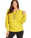Cozy up to the chic comfort of Alfani's long sleeve plus size sweater-- pair it with your favorite casual bottoms.