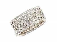 Anne Klein Bracelet, Silver-tone Crystal Stretch Cuff Bracelet Anne Klein Bracelet, Silver-tone Crystal Stretch Cuff Bracelet