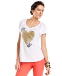 A cheerful color and playful print combine on Style&co.'s comfy tee--perfect for pairing with white shorts and packing for vacation! A cheerful color and playful print combine on Style&co.'s comfy tee--perfect for pairing with white shorts and packing for vacation!