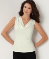 A cowl neckline adds elegance to this petite top by Charter Club. A low price and high style makes this one a must!