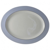 Bernardaud Dune Blue Oval Platter 15 In Bernardaud Dune Blue Oval Platter 15 In