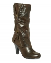 Rough and tumble with a polished edge. The Zippity boots by Style&co. feature a unique ruched cuff with zipper detail that takes your look from casual to cool. Rough and tumble with a polished edge. The Zippity boots by Style&co. feature a unique ruched cuff with zipper detail that takes your look from casual to cool.