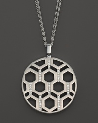 India Hicks' bold, modern signature pendant in gleaming sterling silver. India Hicks' bold, modern signature pendant in gleaming sterling silver.