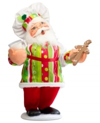 Share the big guy's taste for sweets with a Baking Santa figurine from Annalee. An apron and chef's hat get St. Nick closer to the milk and cookies he craves. Position him in a kitchen window or on a nearby shelf. Share the big guy's taste for sweets with a Baking Santa figurine from Annalee. An apron and chef's hat get St. Nick closer to the milk and cookies he craves. Position him in a kitchen window or on a nearby shelf.