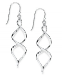 A double helix design. Giani Bernini's chic twisted drop earrings are crafted in sterling silver. Approximate drop: 1-1/2 inches. A double helix design. Giani Bernini's chic twisted drop earrings are crafted in sterling silver. Approximate drop: 1-1/2 inches.