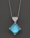 Lisa Nik Sterling Silver Ocean Square Necklace with Diamonds, 18
