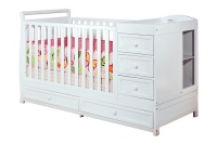 Athena Daphne Convertible Crib and Changer, White Athena Daphne Convertible Crib and Changer, White