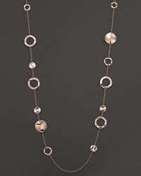 This modern necklace from Ippolita is luxe in polished rosegold, shaped to exude a freeform look. This modern necklace from Ippolita is luxe in polished rosegold, shaped to exude a freeform look.