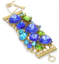 Betsey Johnson Iconic Blue Lagoon Crystal Gem Wide Toggle Bracelet Betsey Johnson Iconic Blue Lagoon Crystal Gem Wide Toggle Bracelet