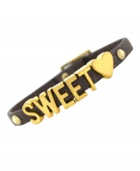 Sweetheart appeal. This bracelet from BCBGeneration is crafted from gold-tone mixed metal and brown glitter PVC for a stylish touch to let you know you're loved. Approximate length: 8 inches. Sweetheart appeal. This bracelet from BCBGeneration is crafted from gold-tone mixed metal and brown glitter PVC for a stylish touch to let you know you're loved. Approximate length: 8 inches.
