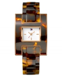 A unique take on Tommy Hilfiger's timeless style: this tortoise shell timepiece flaunts strong lines and exotic details. A unique take on Tommy Hilfiger's timeless style: this tortoise shell timepiece flaunts strong lines and exotic details.