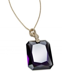 Black is back. Juicy Couture heats things up with this pendant necklace. The chain, crafted from gold tone mixed metal, and pendant go great with a casual look or for stepping out in the evening. Approximate length: 30 inches. Approximate drop: 2-1/2 inches. Black is back. Juicy Couture heats things up with this pendant necklace. The chain, crafted from gold tone mixed metal, and pendant go great with a casual look or for stepping out in the evening. Approximate length: 30 inches. Approximate drop: 2-1/2 inches.