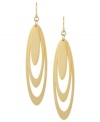 Good things come in threes. Crafted from gold-tone mixed metal, these earrings from Robert Lee Morris feature triple-layered ovals for a glamorous touch. Approximate drop: 3-1/4 inches.