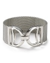 Classic equestrian details take a modern form in this chic mesh bangle from Lauren Ralph Lauren.