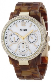 XOXO Women's XO5524 Tortoise Bracelet with Rhinestones on Gold Case Watch XOXO Women's XO5524 Tortoise Bracelet with Rhinestones on Gold Case Watch